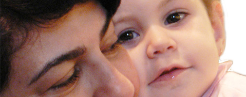 Image of faces of baby and mom