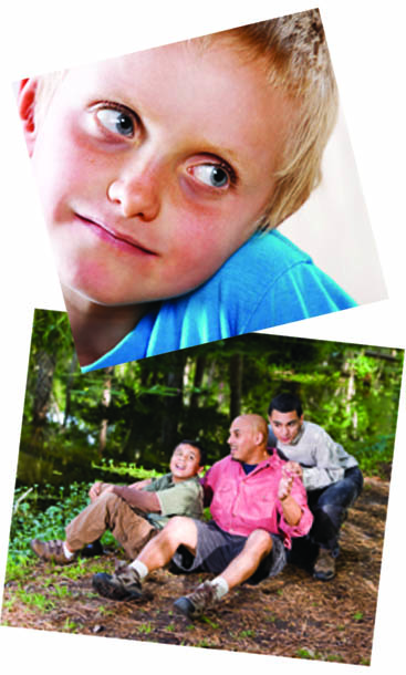 two photos young boy and father with his two sons. page 24