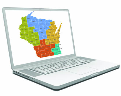 Computer with Chidren and Youth with Special Health Needs map on screen.