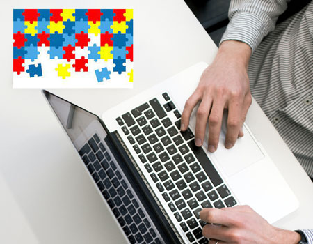 Working on computer