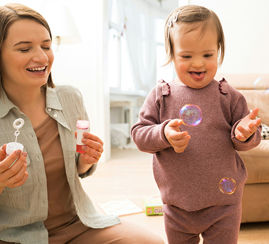 Child with bubbles